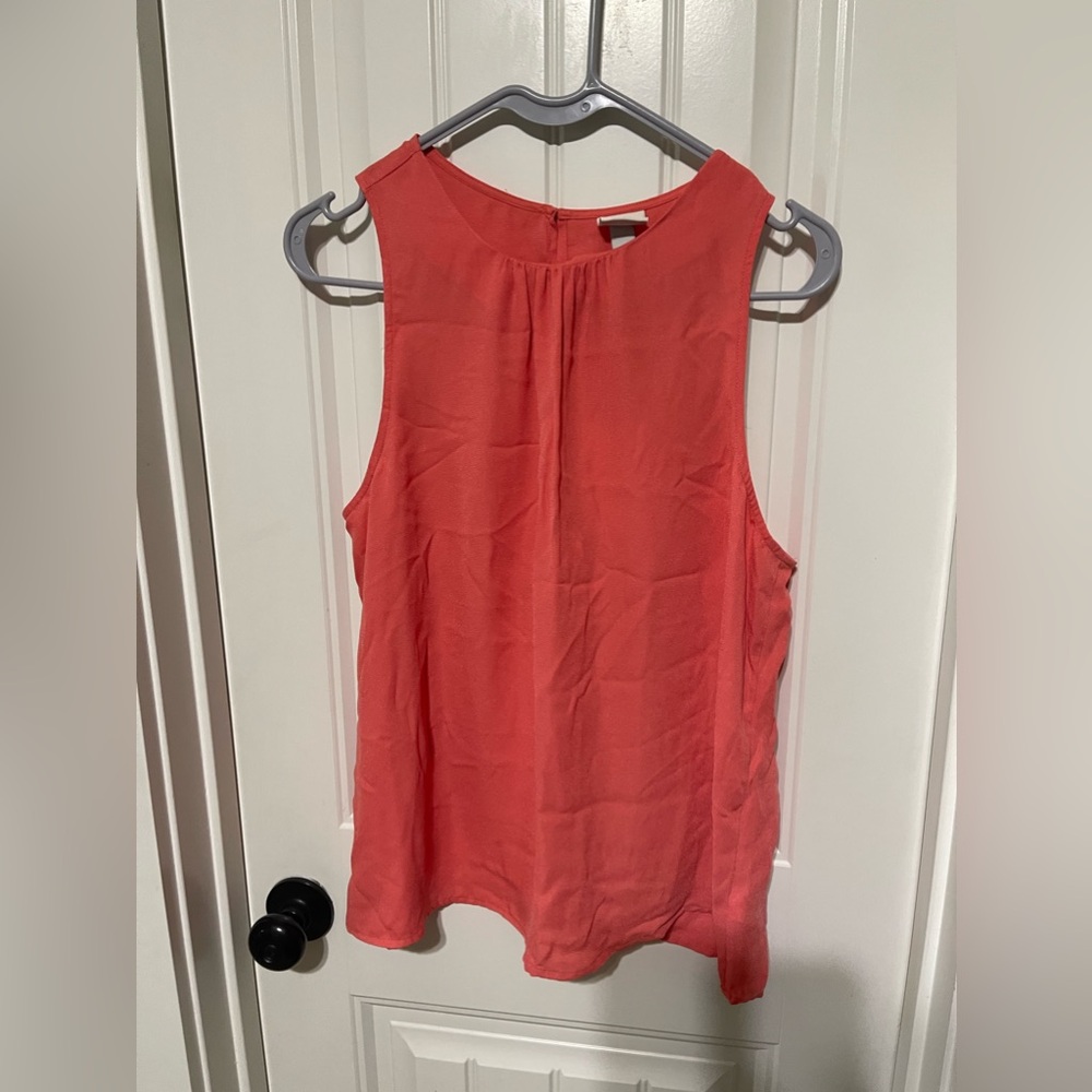 Two A New Day Women's Top Size M Green And Coral Sleeveless Eyelet New With Tag